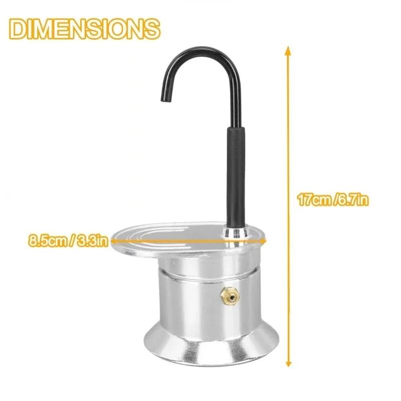 50ML Mini Single Tube Moka Pot Aluminum 1 Cup Coffee Pot Espresso Utensils Italian Coffee Maker Barista Tool Kitchen Coffeeware