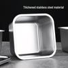 Stainless Steel Seasoning Jar with Lid - Square Kitchen Storage for Spice, Jam, Oil, or Fruit Pulp.