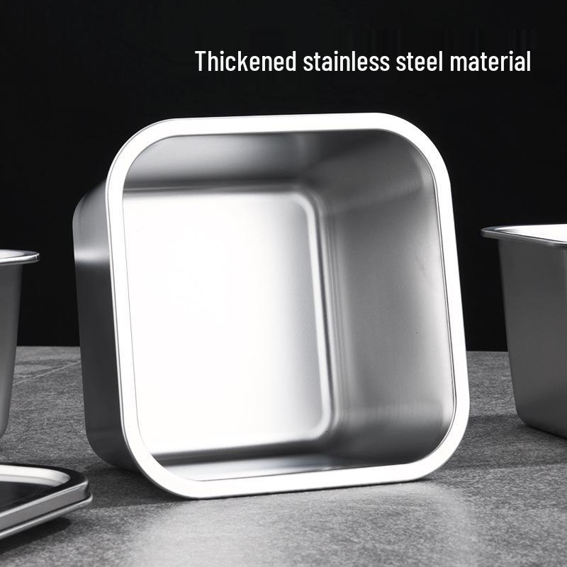 Stainless Steel Seasoning Jar with Lid - Square Kitchen Storage for Spice, Jam, Oil, or Fruit Pulp.