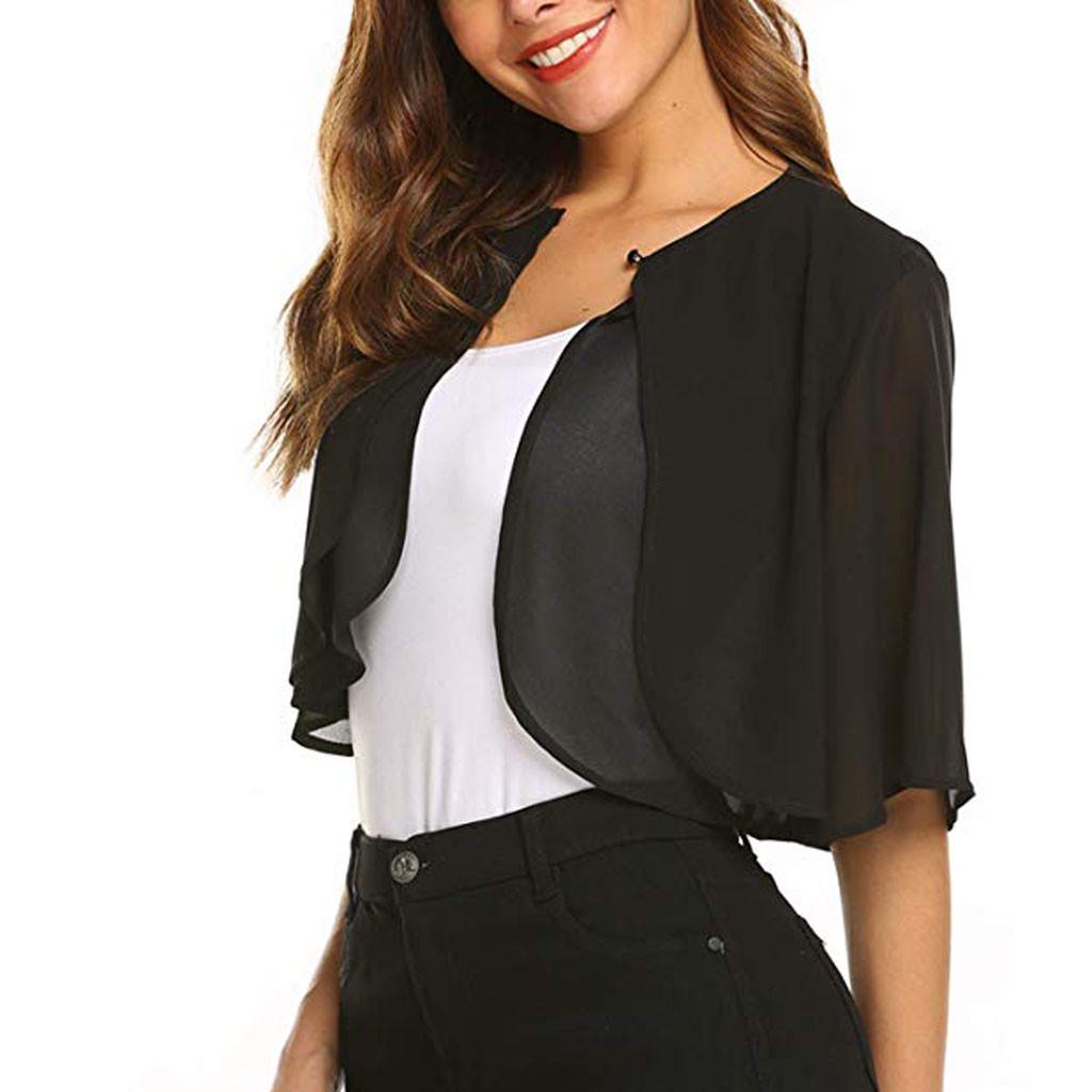 Fashion Women's Chiffon Short Sleeve Shrug Open Front Bolero Cardigan Tops Fashion Women's Chiffon Short Sleeve Shrug Open Front Bolero Cardigan Tops