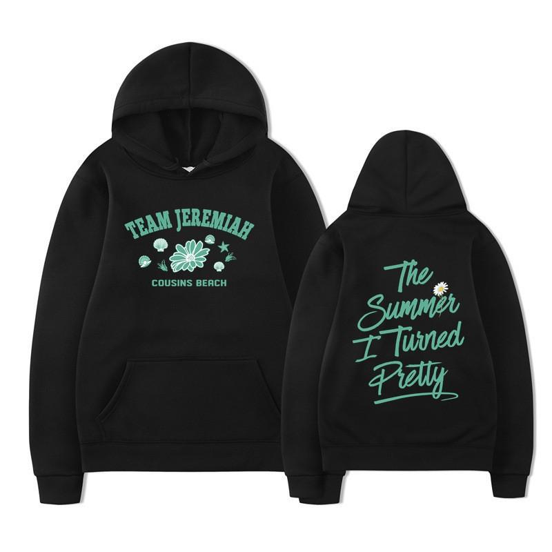 2025The Summer I Turned Pretty Printed Loose Hooded Sweater Hoodie