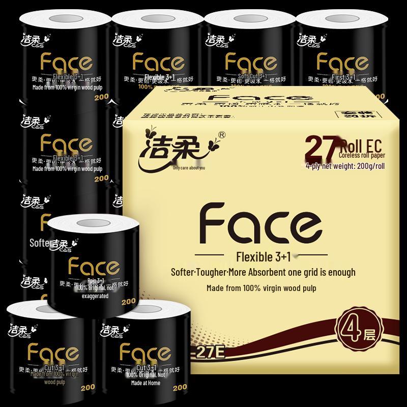 JieRou Black Face 4-Ply Core Toilet Paper