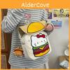Cute Cartoon Hamburger Backpack With Flap Closure For Students And Daily Use