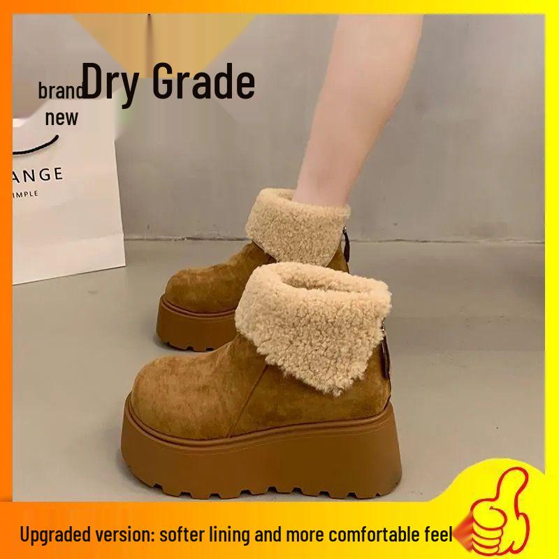 

Женские зимние сноубутсы на толстой подошве, увеличивающие рост, с плюшевой подкладкой 35