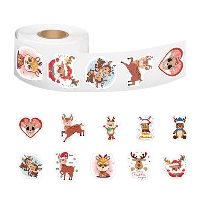 500-Piece Christmas Reindeer Cartoon Stickers for Kids' DIY Projects, Skateboards, Suitcases, and Diaries