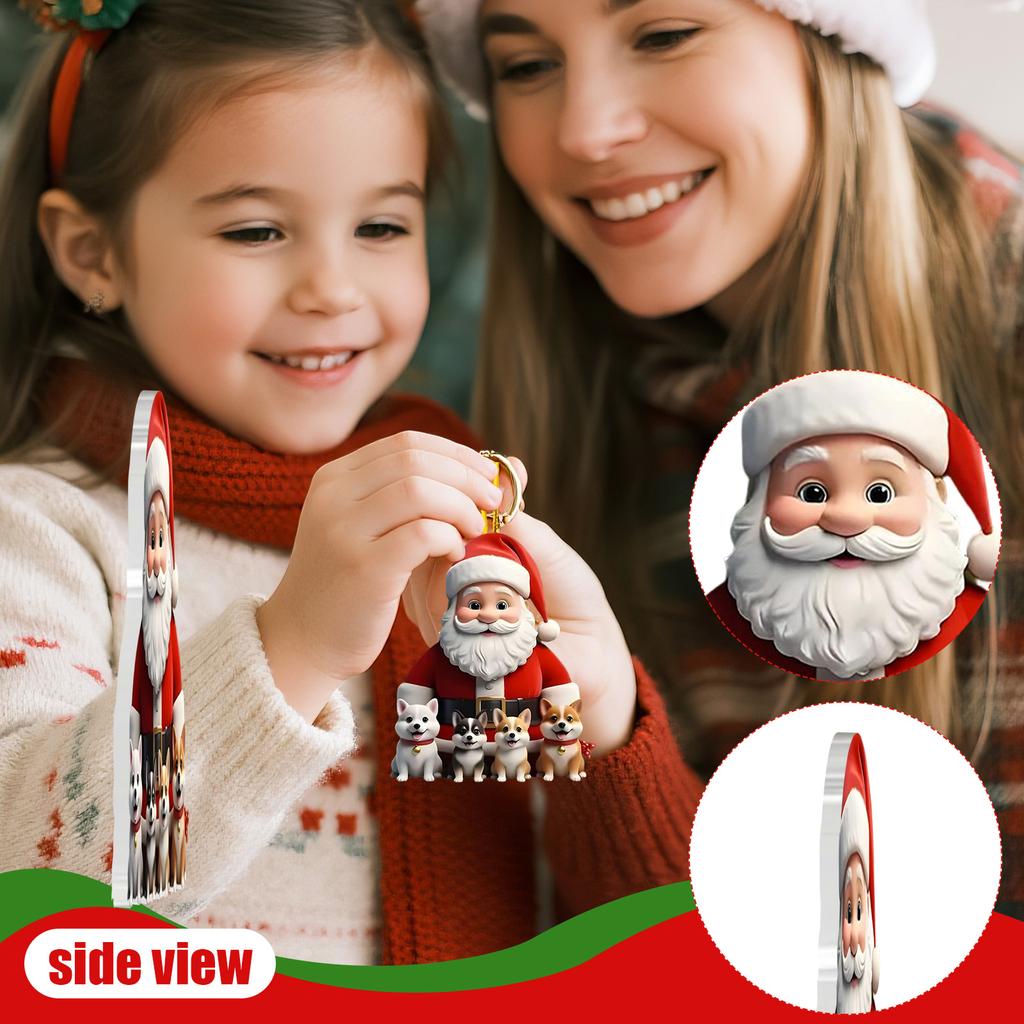 2D Weihnachtsschmuck, Flacher Weihnachtsbaum aus Acryl, Heimdekoration, Anhänger für den Weihnachtsbaum