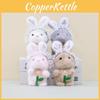 Adorable Plush Bunny Keychain Cute Flower Holding Rabbit Doll Bag Charm Toy 17cm