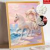 Frameless DIY Pearl Bead Painting Kit Cinderella Carriage Horse Pattern Creative Relaxing Craft Canvas Home Decor Adult Gift