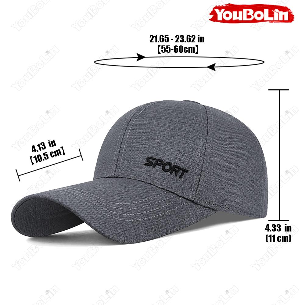 Long Brim Baseball Cap-Stylish Solid Color Outdoor Hat Subtle Embroidery,Adjustable Back Closure Cap For Golf,Fishing&Casual