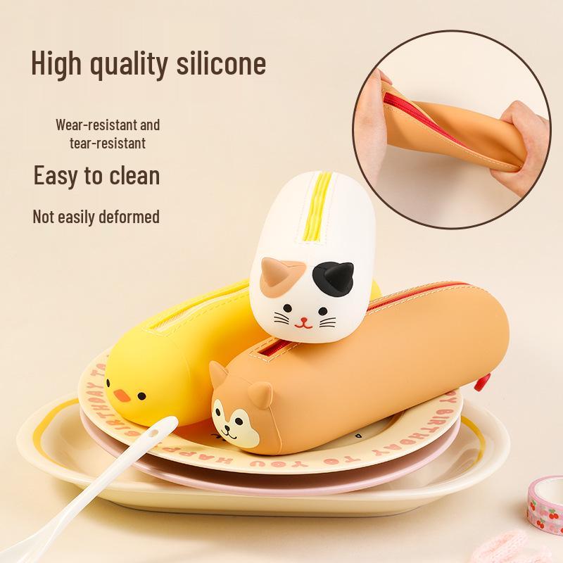 Silicone Pencil Case - Cute Japanese-Style for Kids and Teens