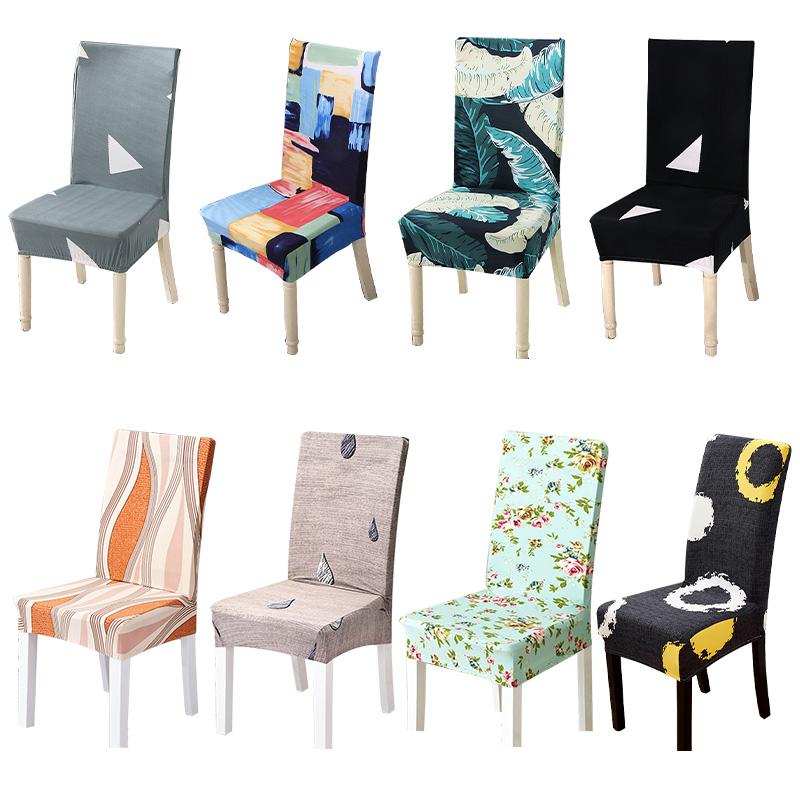 Spandex Dining Chair Cover With Back Elastic Universal Kitchen Living Room Stretch Slipcover Chair Covers Protector Seat Case