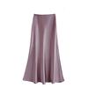 Satin High Waisted Maxi Skirts for Women Hidden Elasticized Waistband A Line Long Skirt Women's Spring Summer Silk Cocktail Flowy A-Line Long Skirts