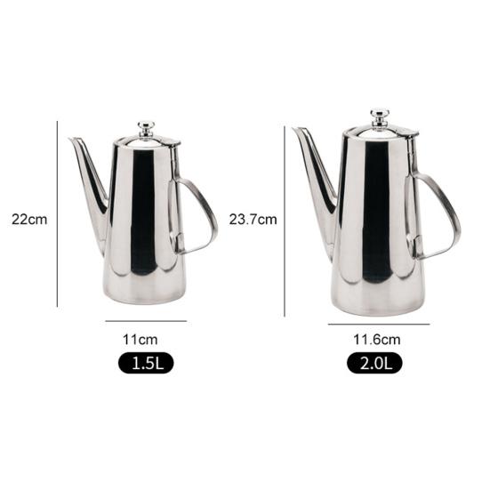1.5/2L Stainless Water Coffee Steel Long Mouth Home Teapot Kettle Kitchen Tool