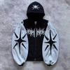 Y2K Retro Harajuku Gothic Street Clothing Men's and Women's Sports Zipper Hoodie Top