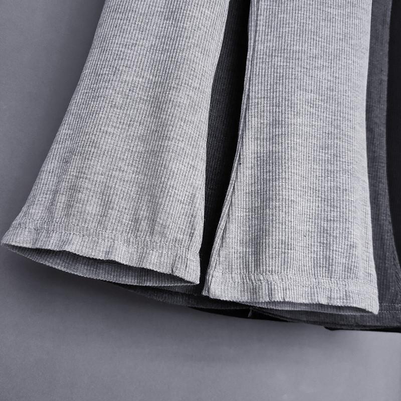 Vår Høst Ribbestrikkede Retro Baby Jente Leggings for Vidbente Barnebukser Barnas Utsvingte Bukser