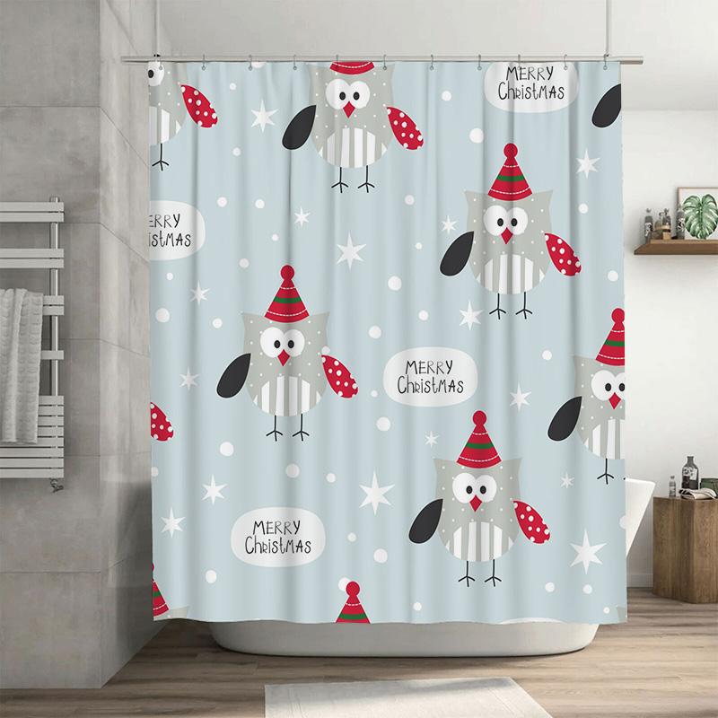 TU Bathroom Shower Curtain Farmhouse Coastal Blue Ocean Wave Pattern Waterproof Decor 90x180cm35x71in