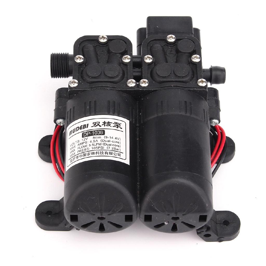 Dual Electric Motor 5.5LPM 105PSI High Pressure Self Pressure Diaphragm Water Pump for Garden Carajan Sea Pump 12v