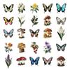 50pcs Retro Forest Mushroom Butterfly Graffiti Sticker Stationery Helmet Guitar Diary Water Bottle Decals