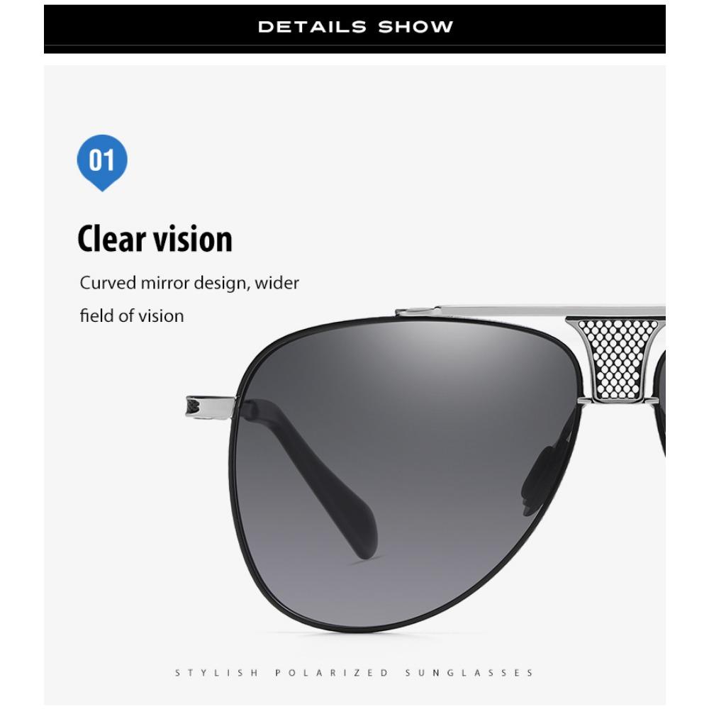 aoron Gradual Change Sunglasses Men's Colorful Two-color Large Frame Sunglasses Fashion Metal Sunglasses