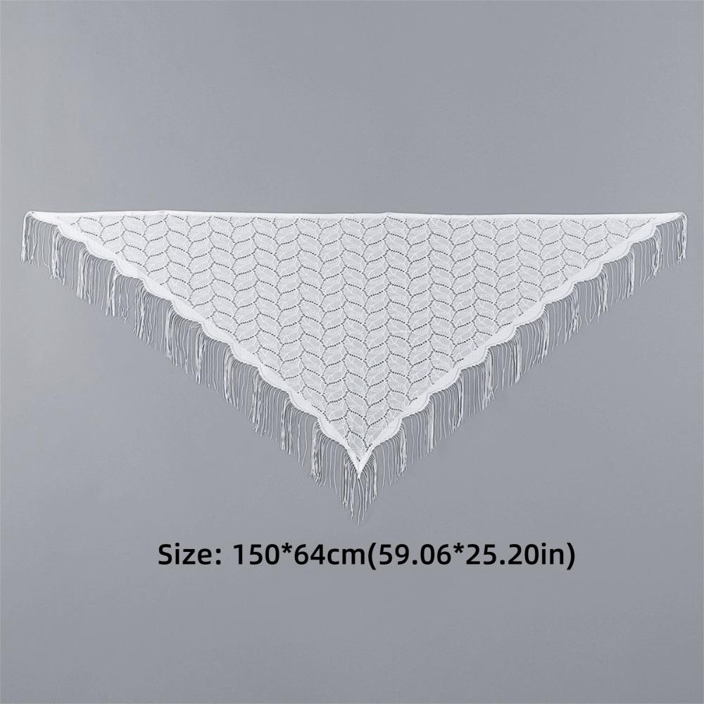 Transparent Triangle Scarf Hollow Mesh Prayer Shawl Elegant Wedding Party Shawl