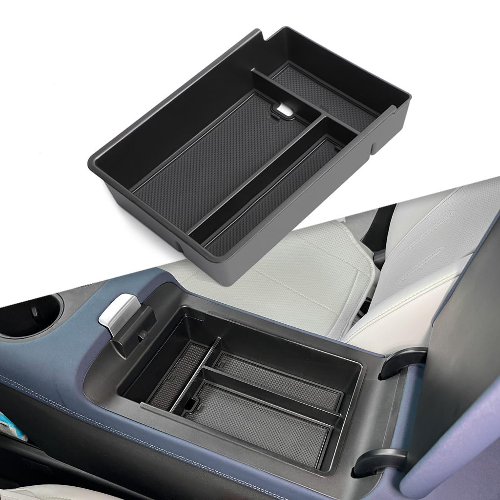 SMABEE for Xpeng G6 2023 2024 Car Central Storage Box Cup Holder Dashboard Tray Interior Accessories Organizer Tidying Black