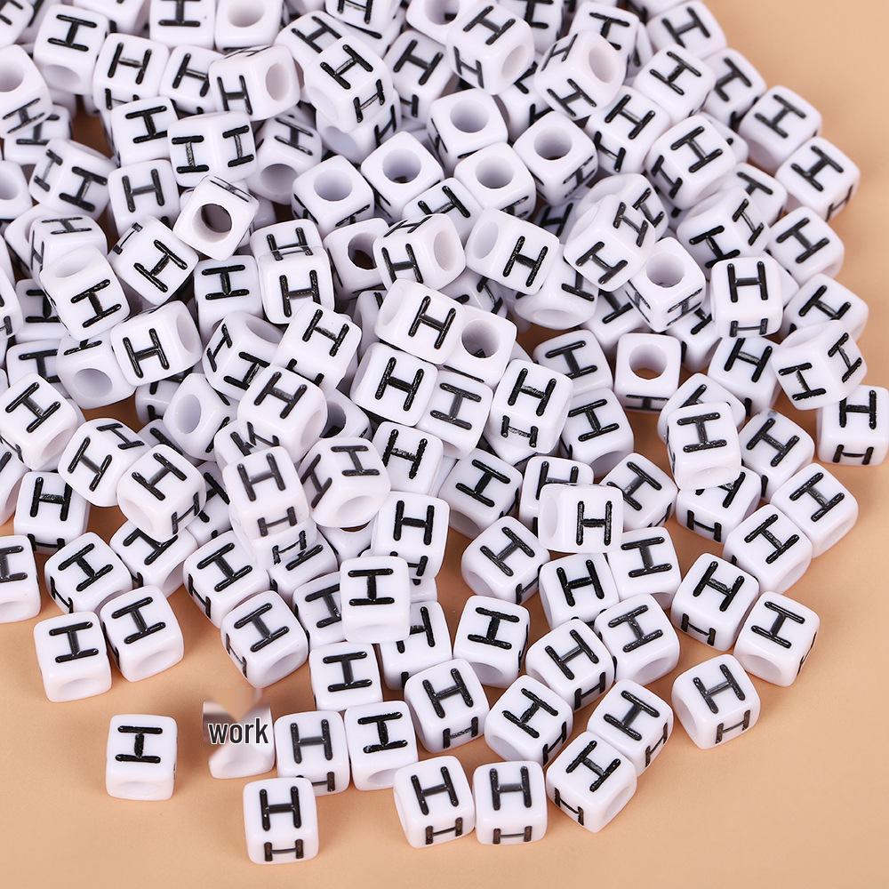 Square Acrylic A-Z English Letter Beads (6mm/7mm/8mm/10mm) for Jewelry Making