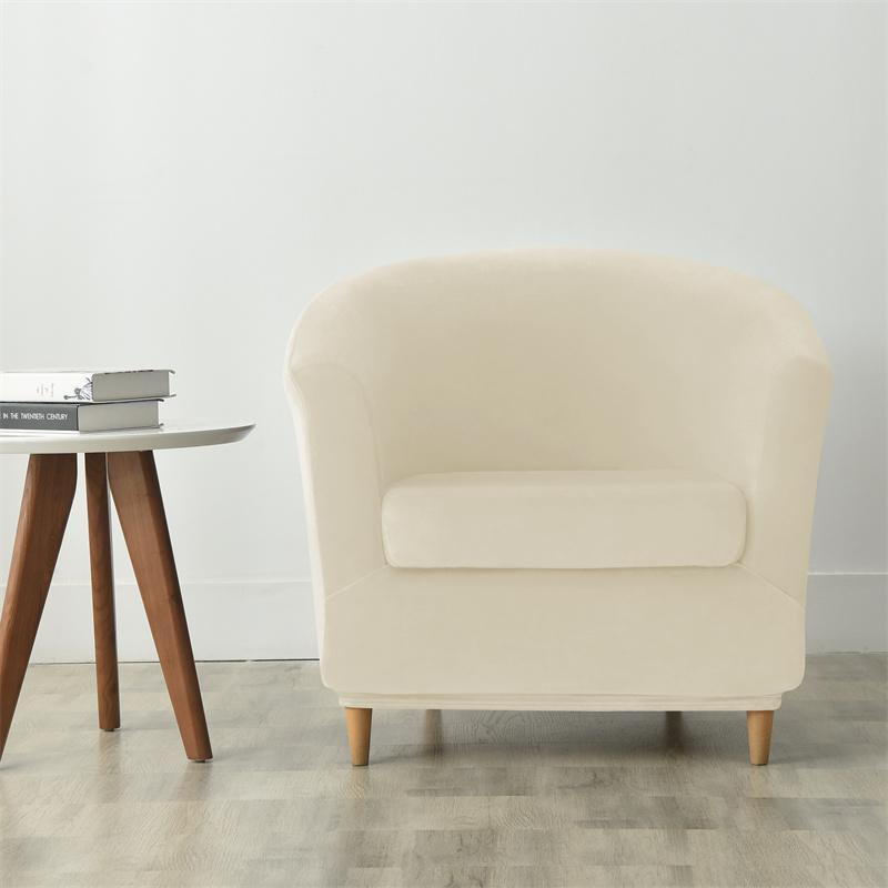 Soft Velvet Club Sofa Cover Single Relax Tub Chair Covers with Seat Cushion Cover Elastic Armchair Slipcovers for Living Room