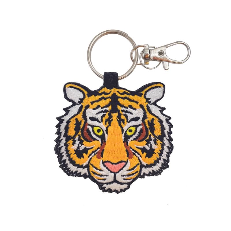 [HINIHAO HI,] 1 pc Tiger Double-Sided Embroidered Keychain