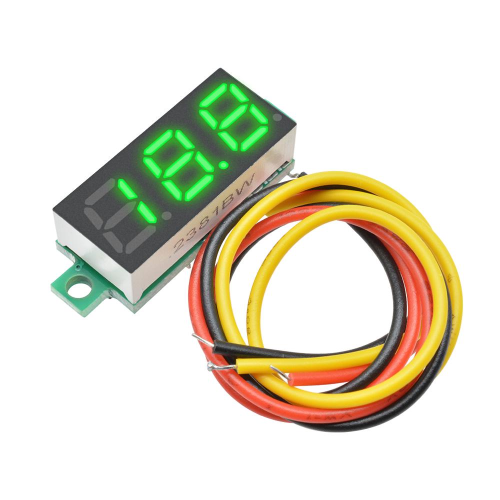 0.28 Inch 0.28" 2 / 3 Wires Digital Voltmeter Blue/Red/Green/Yellow LED Display DC 0-100V DC 3.7-30V LED Panel Voltage Meter