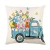 Easter Celebration Pillowcase Cartoon Bunny Egg Polyester Cushion Covers with Zipper Floral Pattern Sofa Pillow Cover