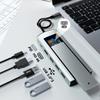 FX-2303 6-in-1 Type-C Hub M.2 SATA SSD Enclosure with 4K HD, 100W PD, 3x USB 3.0 Port