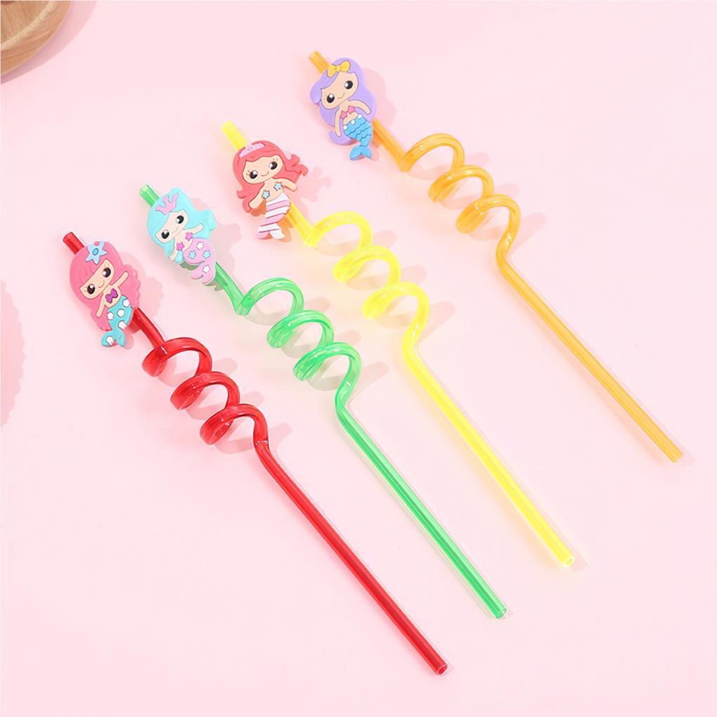 4 Pieces Silicone Straws Festival Party Milk Juice Coffee Tea Decor Straws Home Bar Kitchen Tableware Serveware