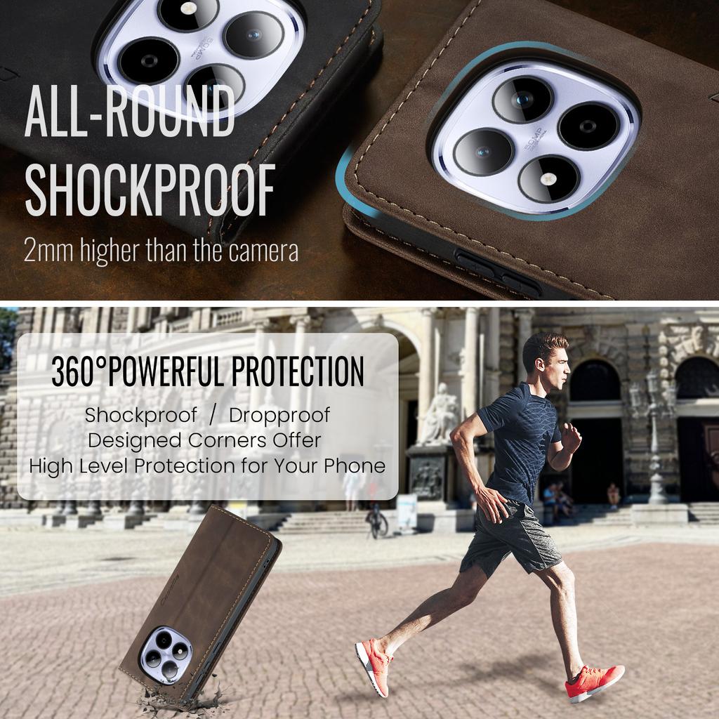 Pro Xiaomi Redmi Note 15 Pro 4G (Globální) Peněženkové pouzdro CASEME řady 013 PU kůže kryt na telefon stojánek