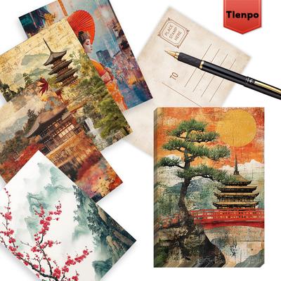 32pcs, Retro Japanese-style Postcards, Perfect for Birthday/anniversary Gifts, Suitable for Collection, Gifting, and Mailing.
