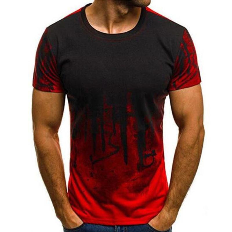 Men S Summer Loose Fit Round Neck Short Sleeve Printed T Shirt