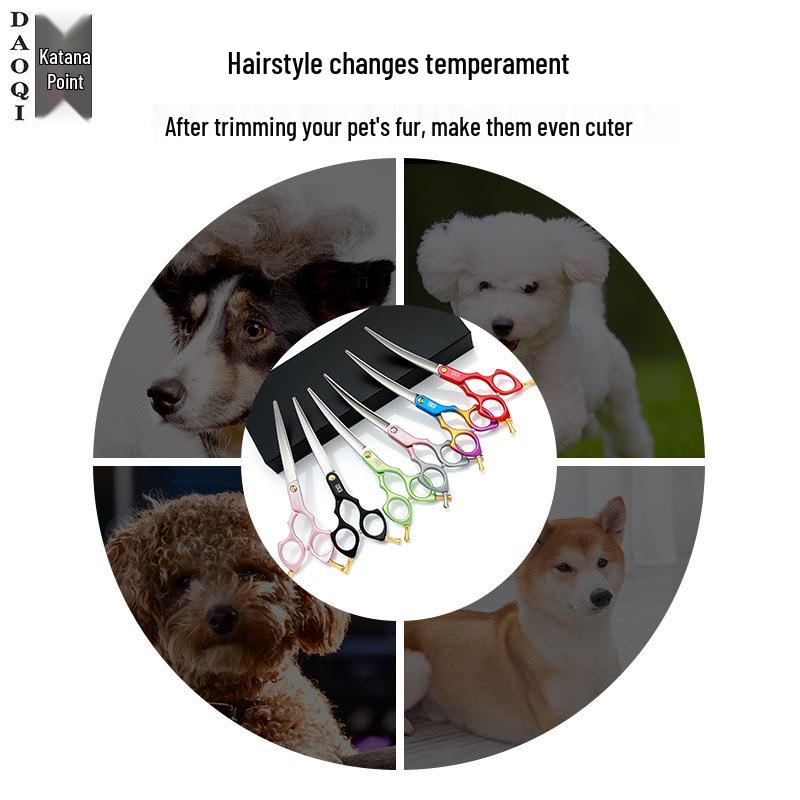 6.5" Colored Pet Grooming Scissors - 9cr18 Stainless Steel, Cat/Dog Hairdressing Shears, Customizable Logo/Pattern