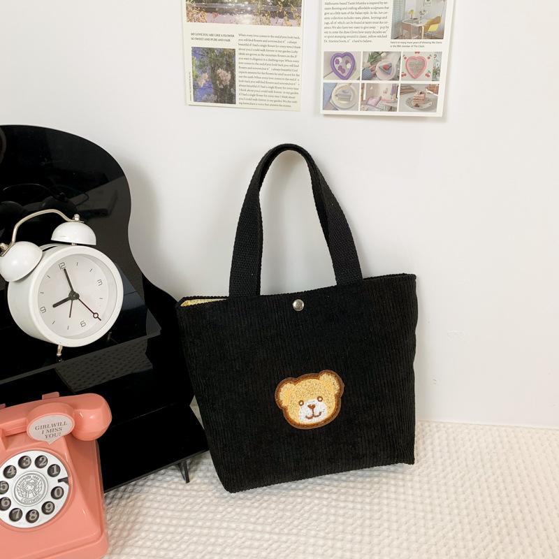 2026 New Bag Mini Corduroy Handbag Female Student Han Cute Bento Bag Small Hand Bag