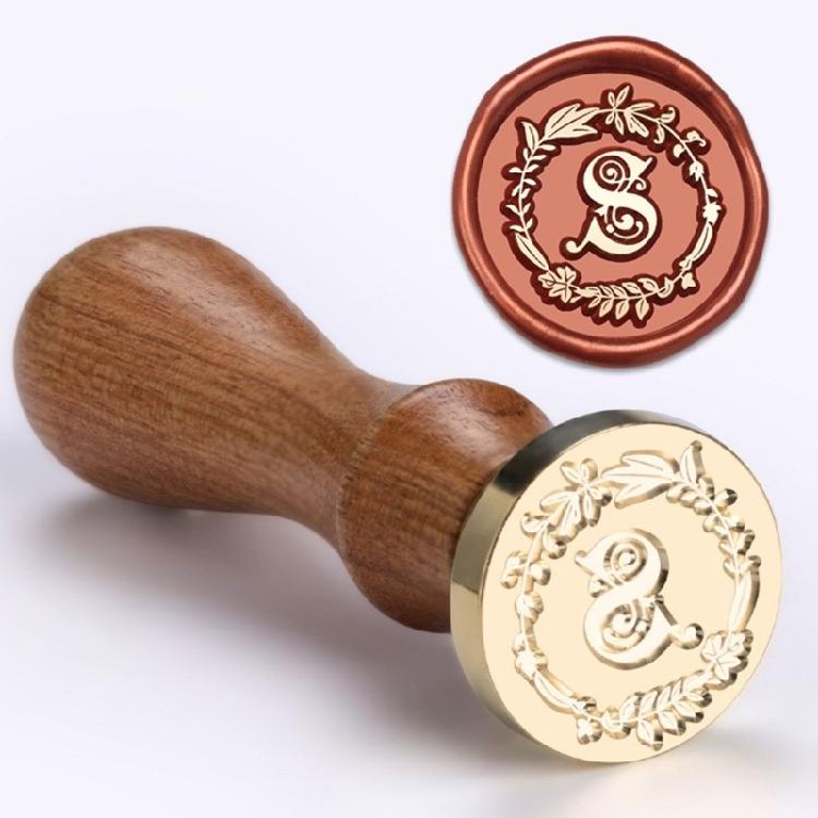 Buchstabenstempelkopf und Holzgriff-Set für Siegelbriefumschläge, Siegelstempelwerkzeug für Scrapbooking-Verzierungen