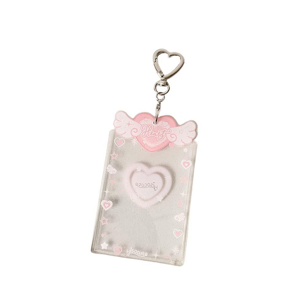 Love Heart Pendant Photo Photocard Frame Acrylic Card Cover Card Protective Case  Girls Gift