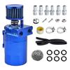 Universally Baffled Aluminum Oil Catch Can Tanks 2-Port Reservoir with Drain Valves Breather Cylinders Filter
