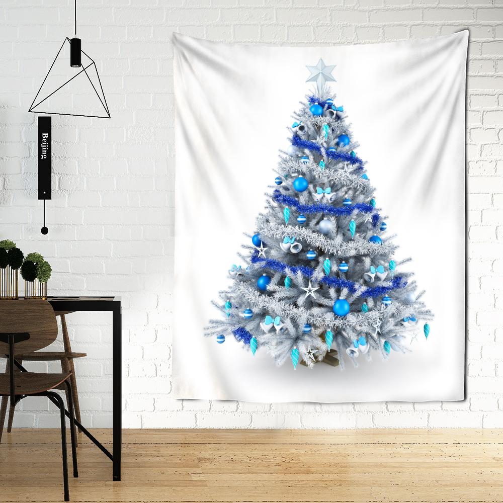 Blauer Stern Weihnachtsbaum Wandteppich Wandbehang Weihnachts-Festival Böhmischer Stil Hexerei Psychedelische Heimdekoration