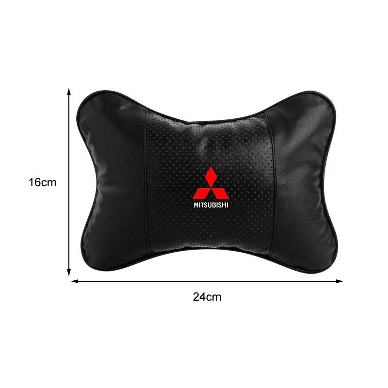 Car Neck Pillows Both Side Pu Leather Headrest Head Pain Relief Car Pillow For Mitsubishi ASX I200 Outlander Pajero Eclipse Lancer