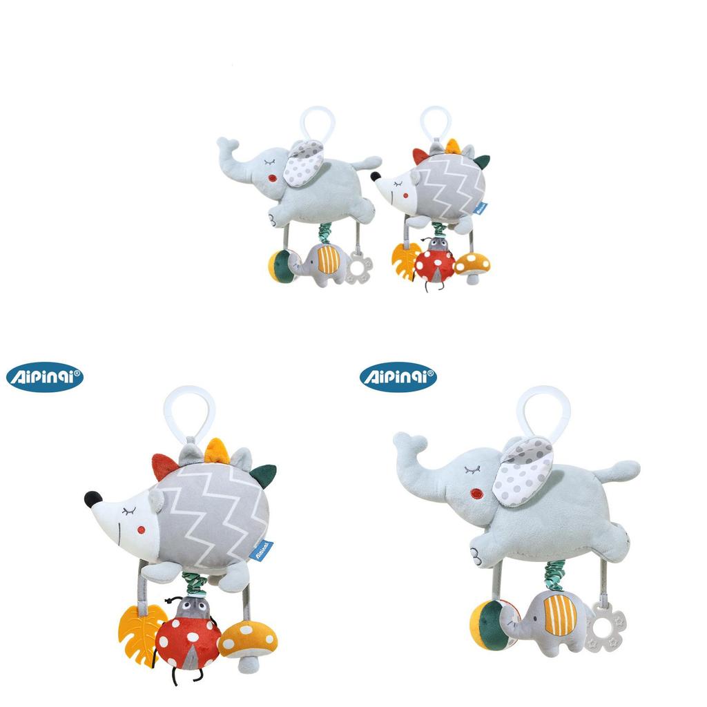 Hedgehogs Elephants Plush Baby Rattle Toy With Hanging Clip For Infant Development And Sensory Stimulation