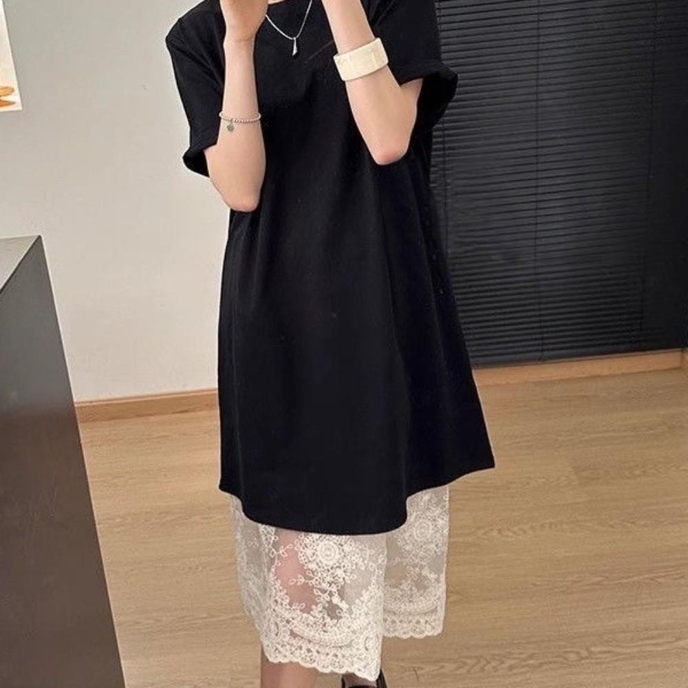 Sweet Lace Underskirt Slips Long Mesh Underskirt Slips Dress Elegant Lining Petticoat Women  Girls
