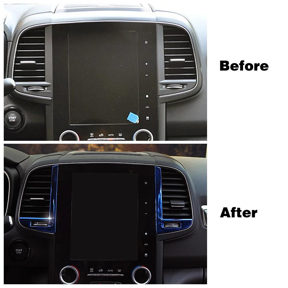 Für Renault Koleos 2017-2020 Mittelkonsole Klimaanlage AC Ausströmer Blende Verkleidung Edelstahl Für Samsung QM6