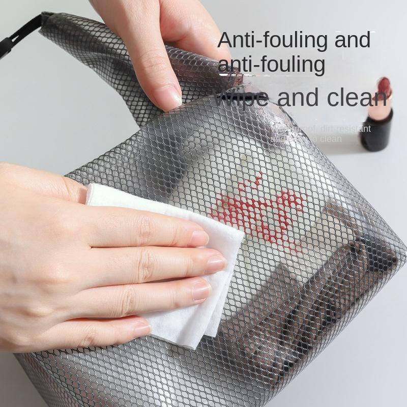 Waterproof Mesh Storage Bag Travel Makeup Bag Fitness Swimming Large Capacity Drawstring Bag Men Women Outdoor Toiletries Bag