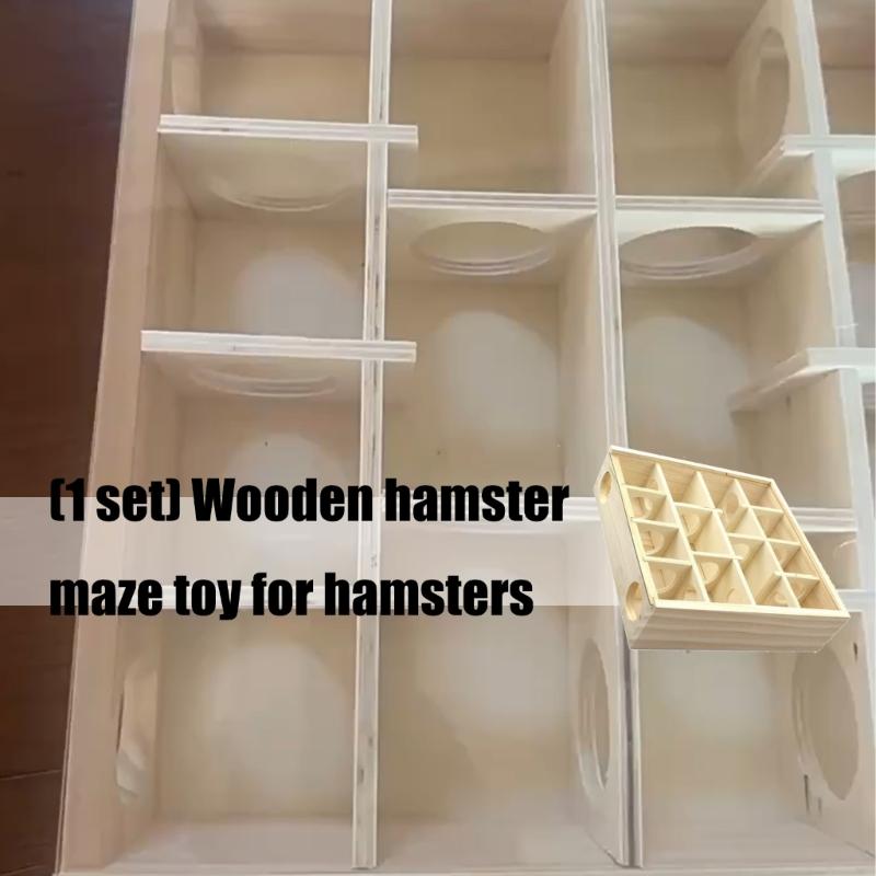 Durability Chews Proof Wooden Rodents Mazes Habitats Removable Top For Easy Cleaning Gerbil Exploration Activity Toy