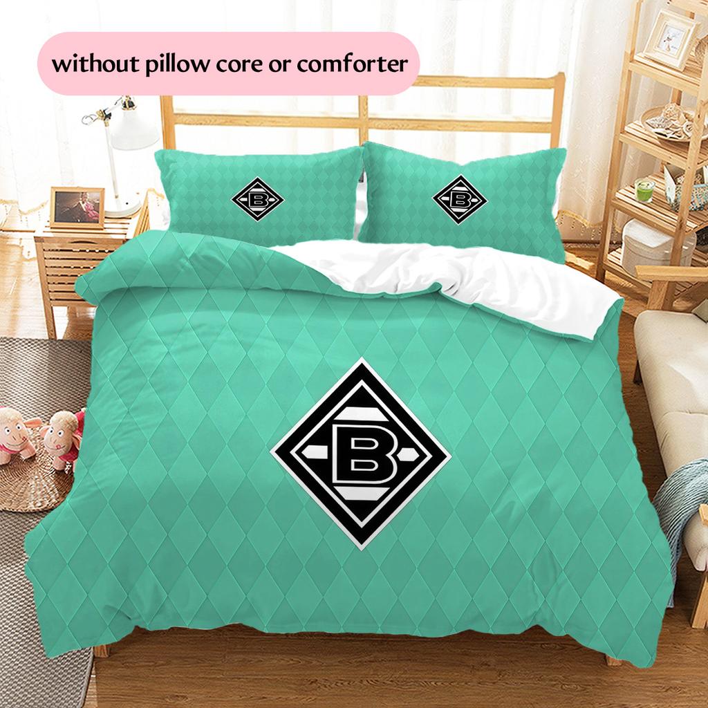 Borussia Mönchengladbach Pattern Bedding Quilt Set  Home Decoration  Gift (1 * duvet cover + 2 * pillowcase  without core).xwn