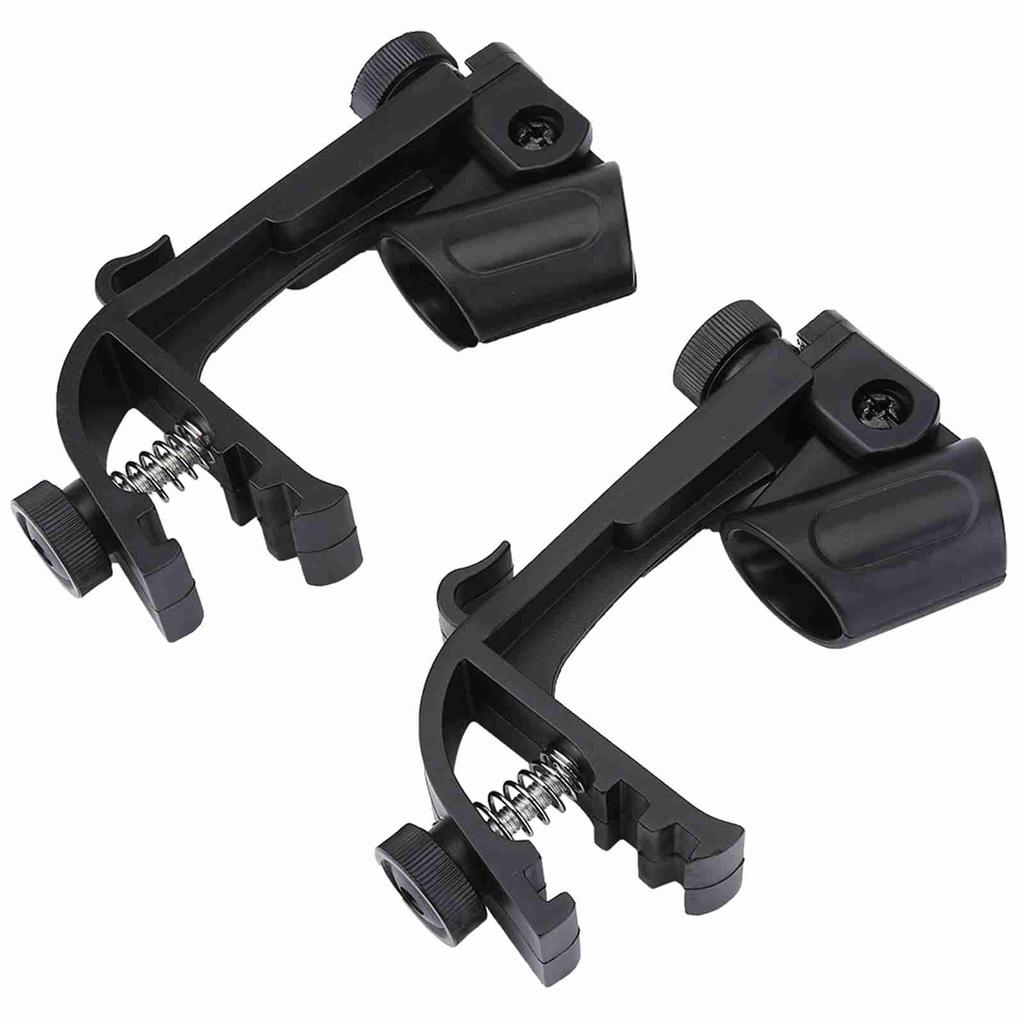 2 Pcs New Portable Adjustable Clips On Drum Mount Rim Microphone Shockproof Clamp Holder(Black)
