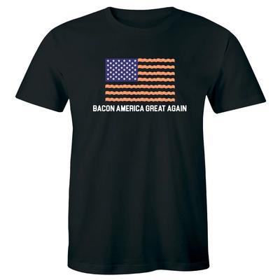 Bacon America Great Again with Bacon Graphic Tee Men's Shirt Funny Foodie Lover